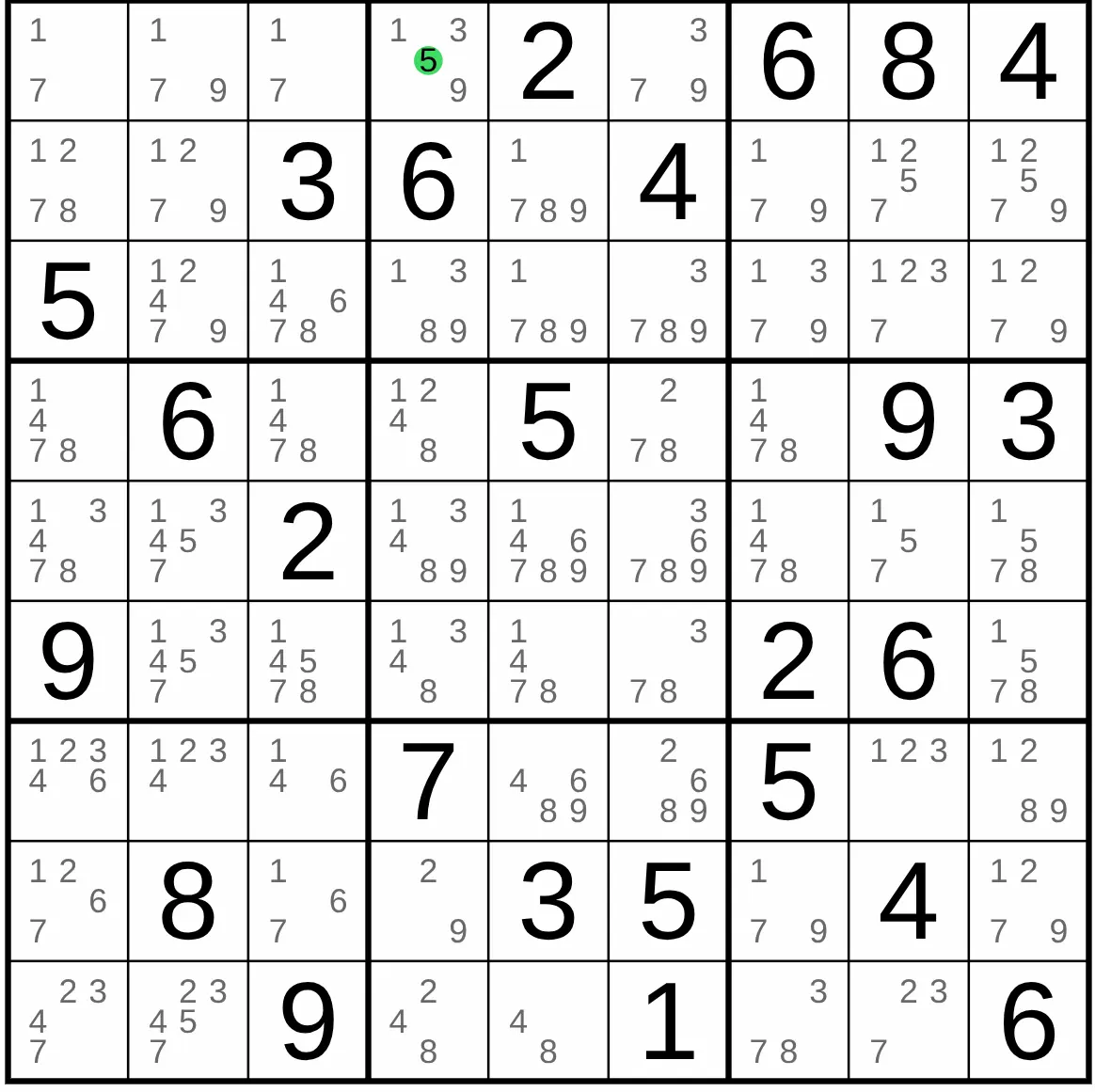 hidden single example